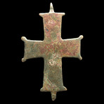 Medieval Bronze Cross Pendant // C. 8th-11th Century AD