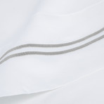 2 Stripe Embroidered Sheet Set // 600TC // Gray (Full)