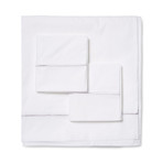 Percale 300 Thread Count Single Marrow Stripe Sheet Set // Gray + White (Twin)