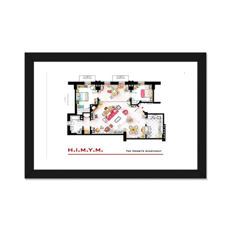 Apartment Of Ted Mosby From How I Met Your Mother (24"W x 16"H x 1"D)