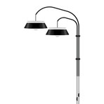 Cuna // 2-Light Swing Arm Wall Lamp (Black + White)
