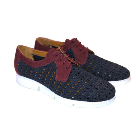 Perforated Mesh Casual Lace Up // Navy (US: 7)