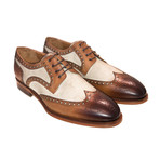 Wing Tip Two-Tone Lace Up // Brown + Beige (US: 10.5)