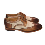 Wing Tip Two-Tone Lace Up // Brown + Beige (US: 8)