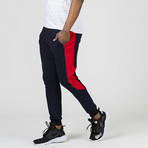 Barry Track Bottom // Navy Blue + Red (XS)