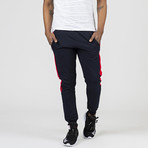 Barry Track Bottom // Navy Blue + Red (XL)