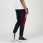 Barry Track Bottom // Navy Blue + Red (XS)