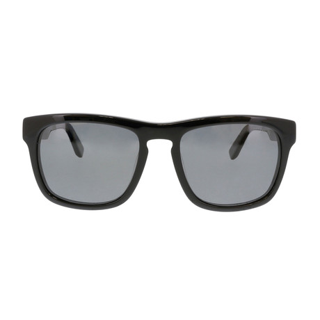 Ferragamo // Men's Square Polarized Sunglasses // Black