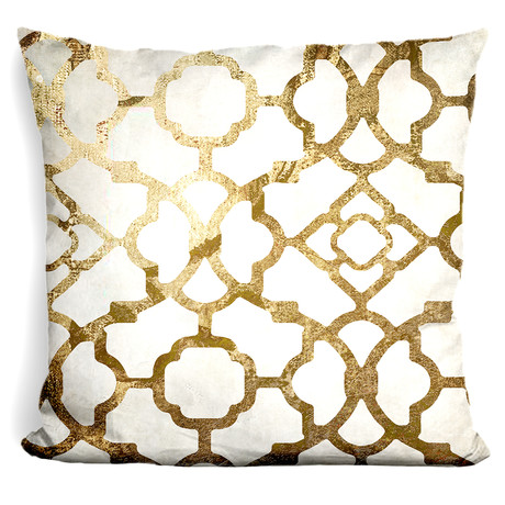 Moroccan Gold II Throw Pillow (16"H x 16"W)