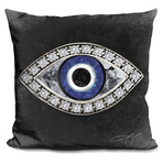 Evil Eye II Throw Pillow (16"H x 16"W)