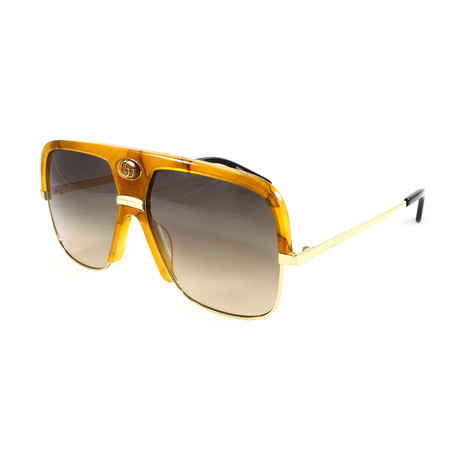 Gucci // Men's GG0478S Sunglasses II // Havana + Gold