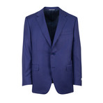 Striped Wool 2 Button Classic Fit Suit // Blue (US: 46S)