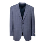 Plaid Wool 2 Button Suit // Slate Blue (US: 46S)