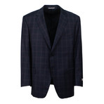 Plaid Wool 2 Button Suit // Blue (US: 46S)