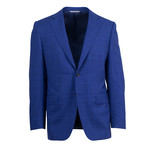 Windowpane Wool 2 Button Suit  // Blue (US: 46R)