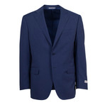 Striped Wool 2 Button Suit // Blue (US: 46S)