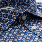 Wilkerson All-Over Printed Slim Fit Button Up Shirt // Blue (S)
