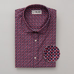 Cowan All-Over Printed Slim Fit Button Up Shirt // Red (L)
