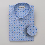 Lopez All-Over Printed Slim Fit Button Up Shirt // Blue (M)