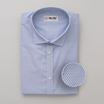 Young All-Over Printed Slim Fit Button Up Shirt // Blue (M)