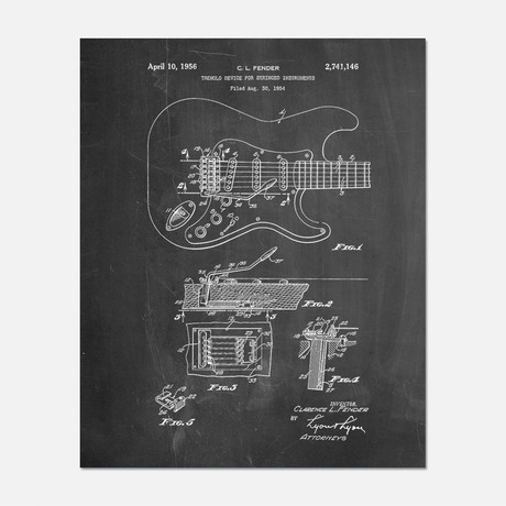 Guitar Patent Print // PP0046 (11"W x 14"H)