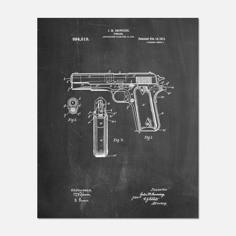 Gun Patent Print // PP0076 (11"W x 14"H)