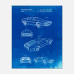 Delorian Car Patent Print // PP0354 (11"W x 14"H)