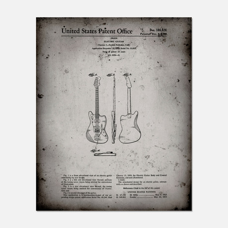 Guitar Patent Print // PP0417 (11"W x 14"H)