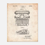 Typewriter Patent Print // PP1029 (11"W x 14"H)