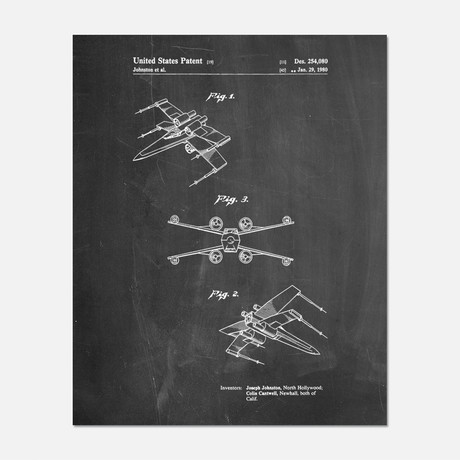 X-Wing Ship Patent Print // PP1060 (11"W x 14"H)