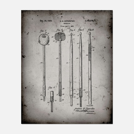 Drummer Sticks Patent Print // PP1545 (11"W x 14"H)