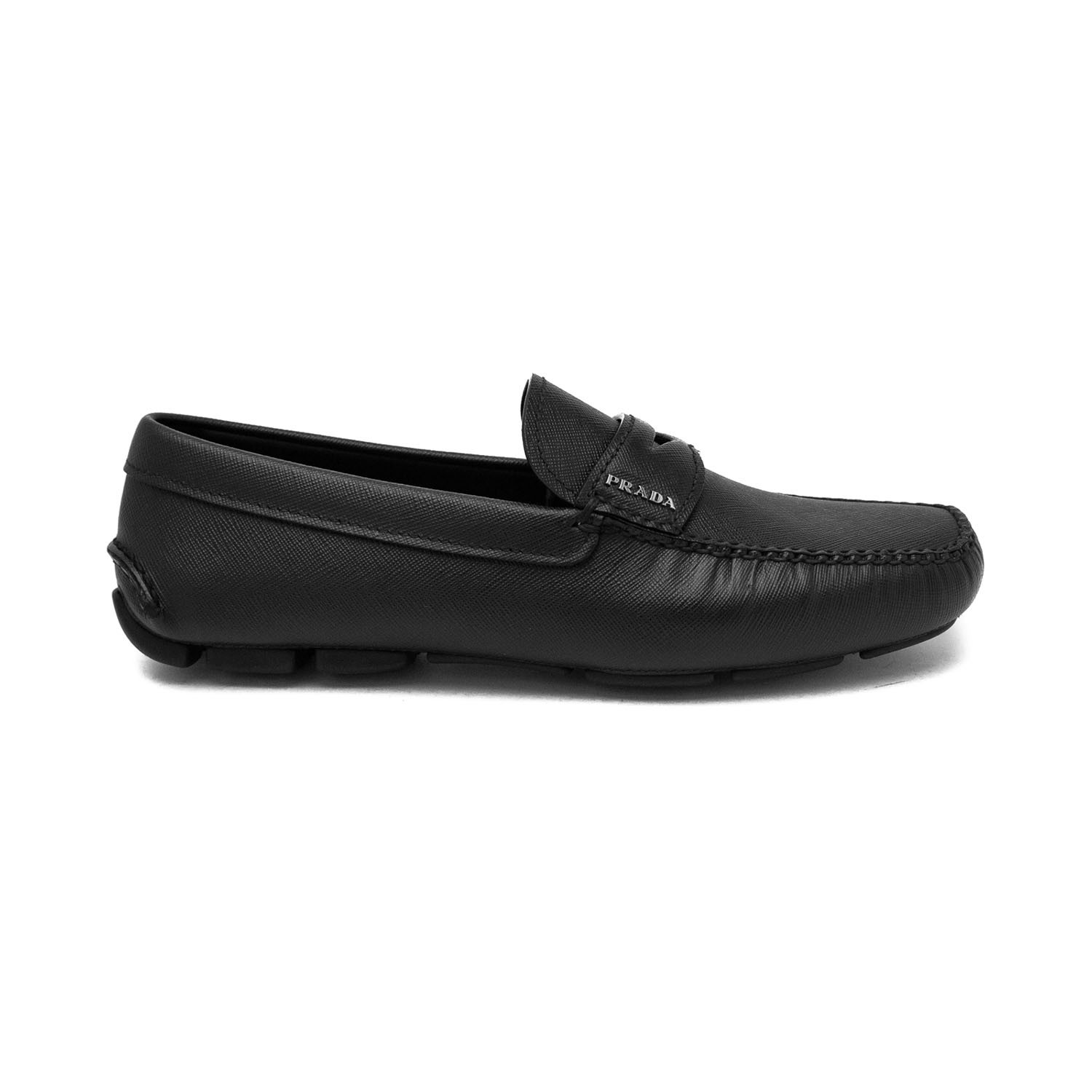 Prada // Men's Saffiano Leather Penny Loafer Shoes // Black (US 7 ...
