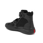 Prada // Men's Leather Mesh High Top Sneaker Shoes // Black (US 9.5)