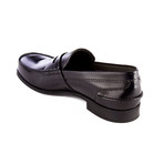 Prada // Brushed Leather Moccasin Loafer Shoes // Black (US 9.5)