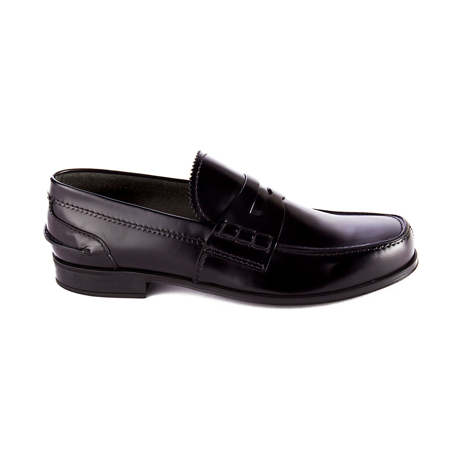 Prada // Brushed Leather Moccasin Loafer Shoes // Black (US: 8) - Men's ...