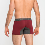Boxer Briefs // Burgundy + Heather Charcoal Gray (L)
