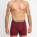 Mid-Rise Boxers // Burgundy + Heather Charcoal Gray (2XL)