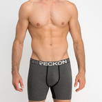 Mid-Rise Boxers // Heather Charcoal Gray + Black (M)