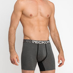 Mid-Rise Boxers // Heather Charcoal Gray + Black (XL)