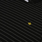 Crown-Striped T-Shirt // Black + Charcoal (L)