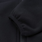 Poly Blend Hooded Zip Jacket // Black (M)