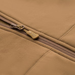 Poly Blend Hooded Zip Jacket // Brown (L)