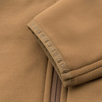 Poly Blend Hooded Zip Jacket // Brown (S)