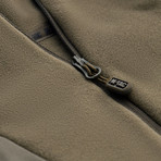 Quarter Zip Two-Tone Pullover // Olive + Gray (L)