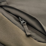 Quarter Zip Two-Tone Pullover // Olive + Gray (L)