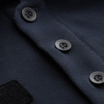 Cotton Blend Patch Polo // Navy (M)