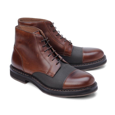 Antonio Lace Up Ankle Boot // Brown + Gray (Euro: 39)