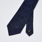 Paisley Silk Tie // Black + Blue