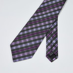 Cross-Striped Silk Tie // Purple + Gray