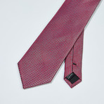 Dotted Grid Patter Silk Tie // Red